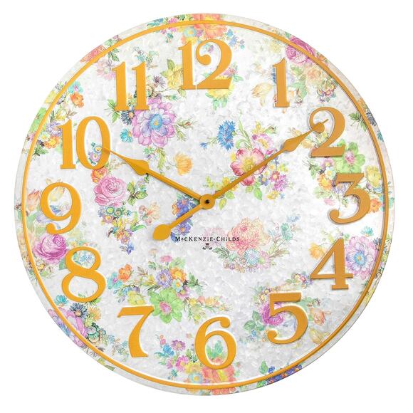 Mackenzie-Childs Flower Market Outdoor Wall Clock Large 23.5in Metal NEW - Picture 1 of 3